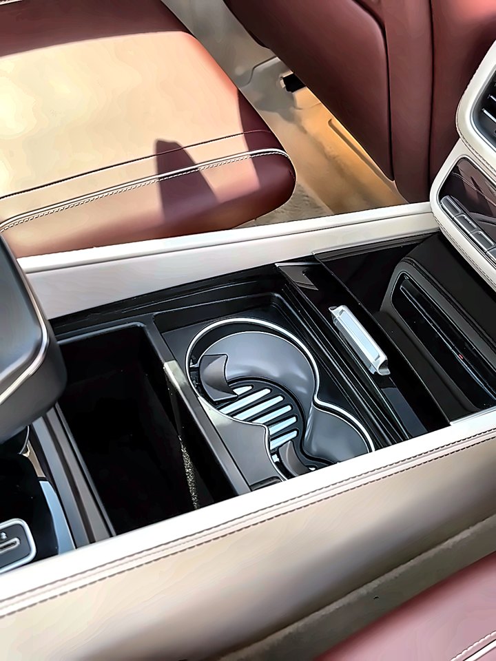 The same Maybach center console, empty and clean, after an interior detail.